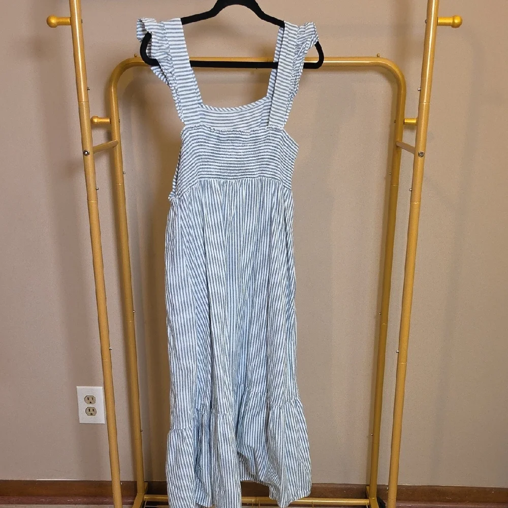 Universal Thread Blue and White Striped Sleeveless Dress - Picture 7 of 7